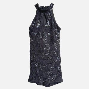 WEISSMAN Black Sequin Lace Dance Costume Sizes‎ MC/LC Mock Neck Competition Jazz